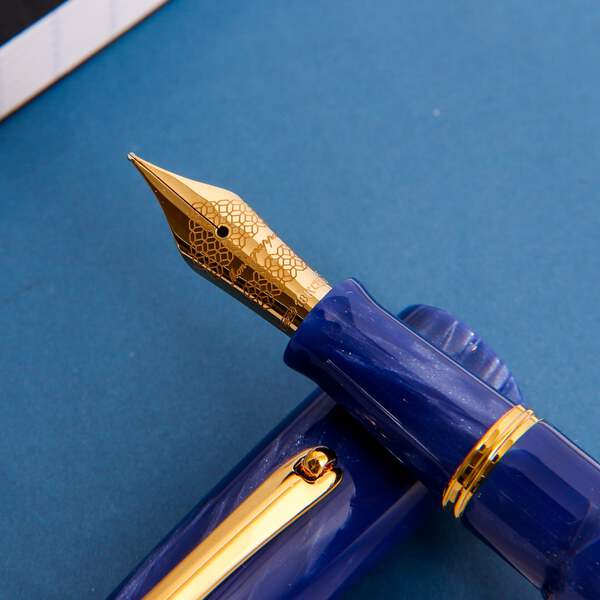 Montegrappa Venetia Celluloid Glittering Blue Fountain Pen
