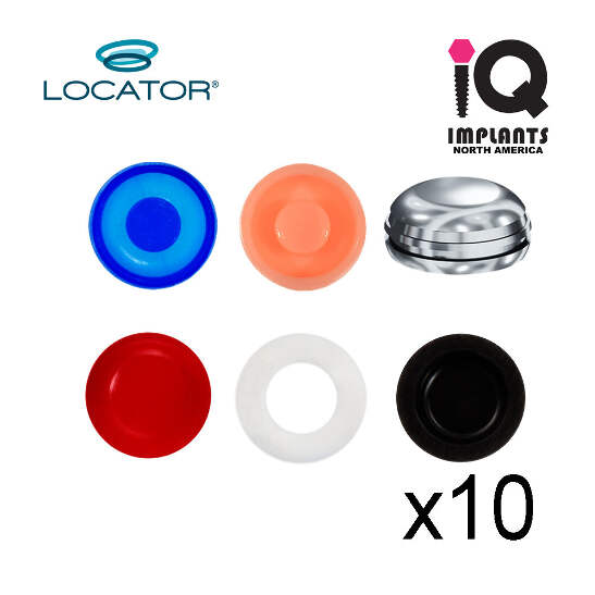 IQ-Rhein Equator Retentive Caps - Soft Pink, 1.2kg/2.6lbs Retention, 4-Pack - Genuine Replacement For Equator & Compatible Implant Systems