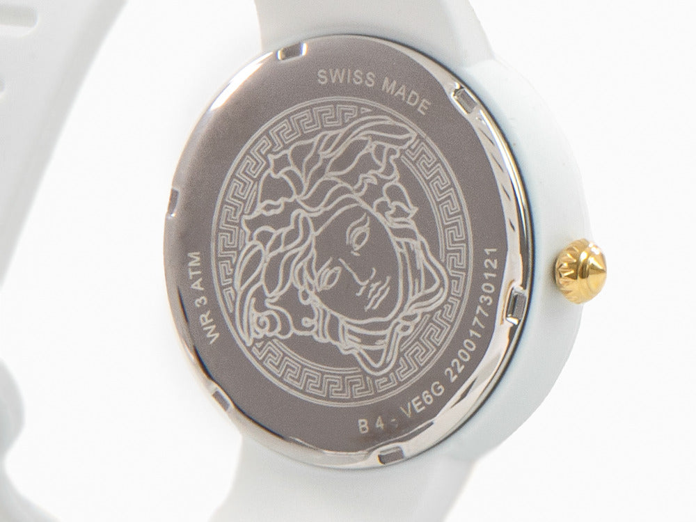 Versace Medusa Pop Quartz Watch, Silicon, White, 39 mm