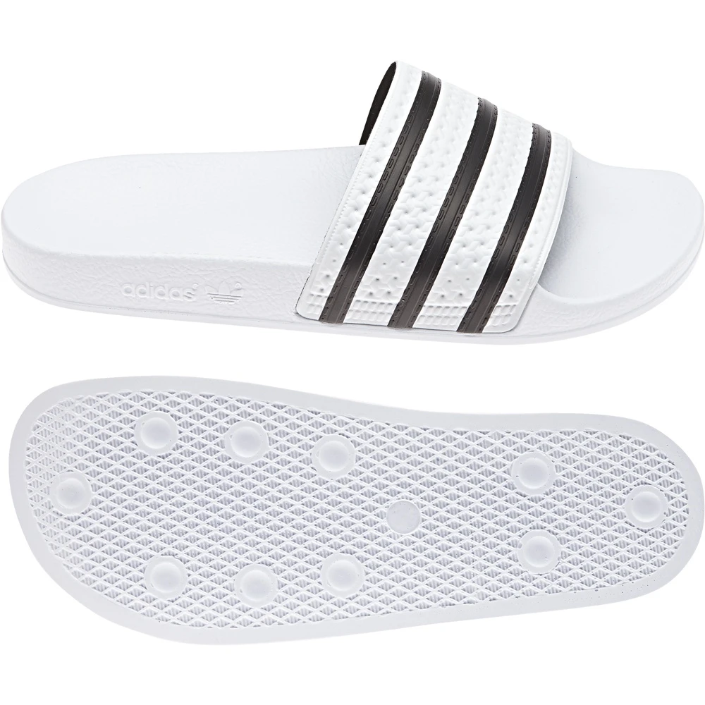 Adidas Adilette Slides White / Black | eBay