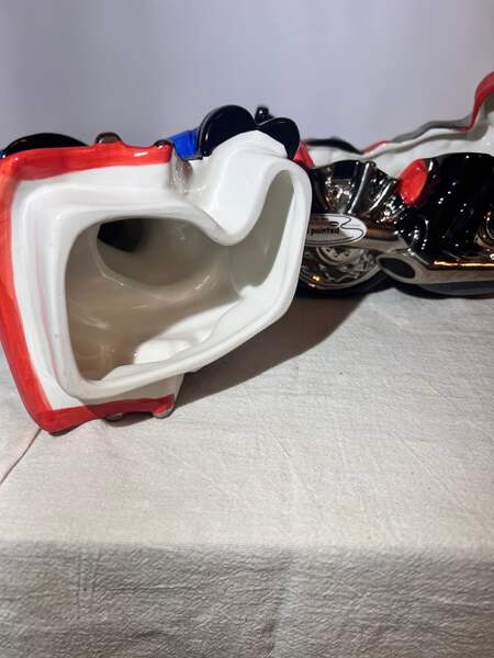 Betty Boop - 14” x 14” x7” Cookie Jar - “Biker” - Clay Art - 2000