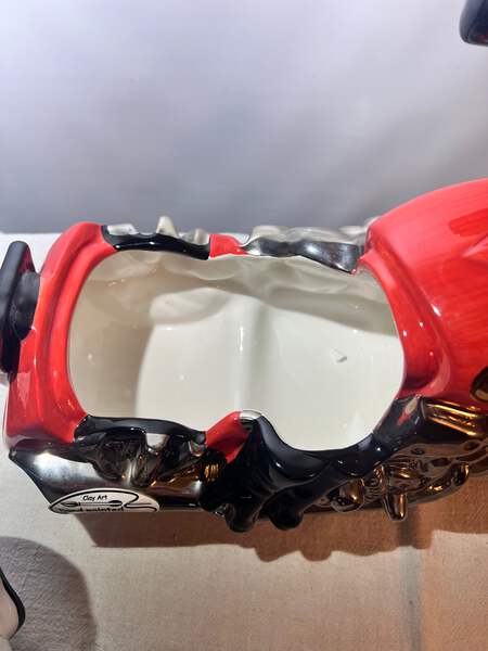 Betty Boop - 14” x 14” x7” Cookie Jar - “Biker” - Clay Art - 2000