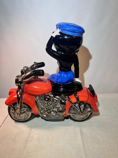 Betty Boop - 14” x 14” x7” Cookie Jar - “Biker” - Clay Art - 2000
