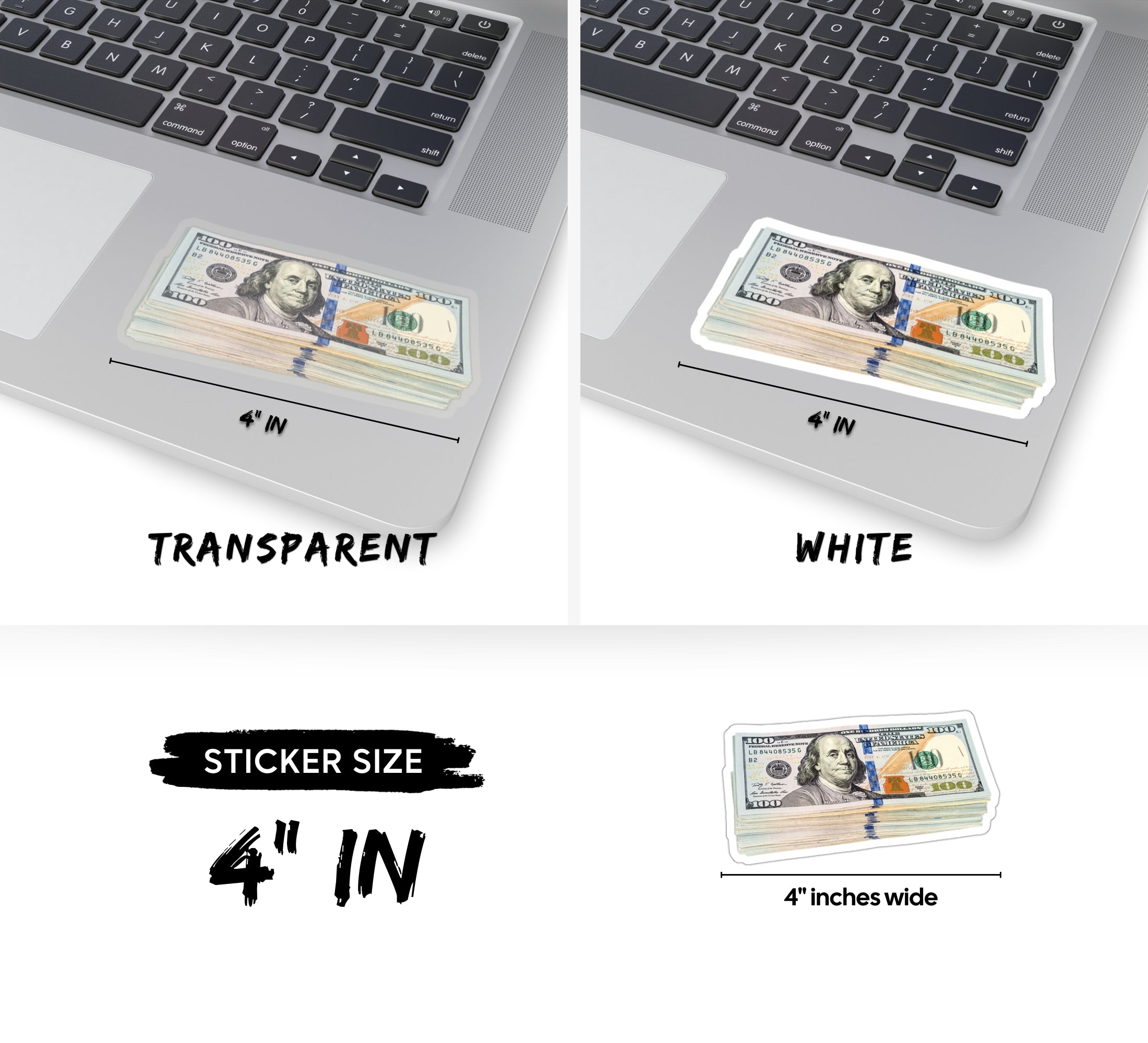 Stack of Hundred Dollar Bills Money Sticker