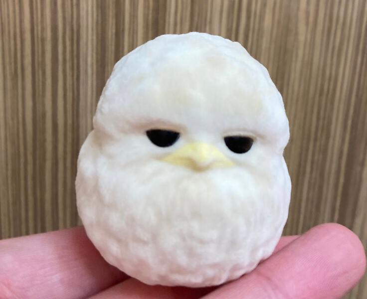 Japan Fluff Tawny frogmouth Chik Bird PVC hollowed figure model