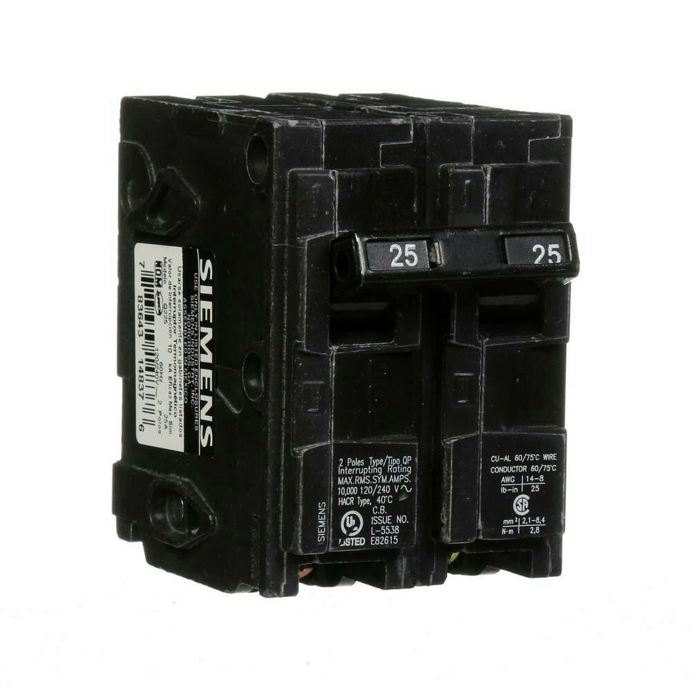 Siemens Q225 Type QP Circuit Breaker 2 Pole 25A 120//240V *New /& Free Shipping*
