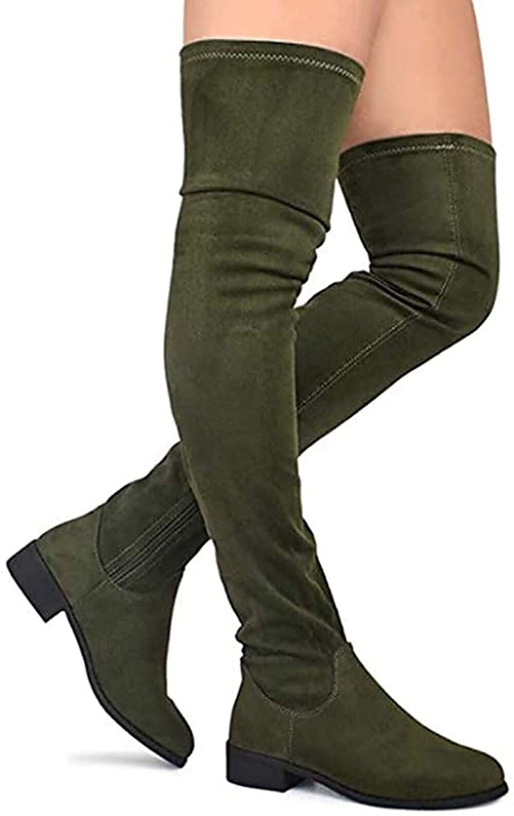 Olympia-20 - Nature Breeze Kunstleder Overknee Reiten Niedriger Absatz Mode Stiefel - Bild 13 von 62