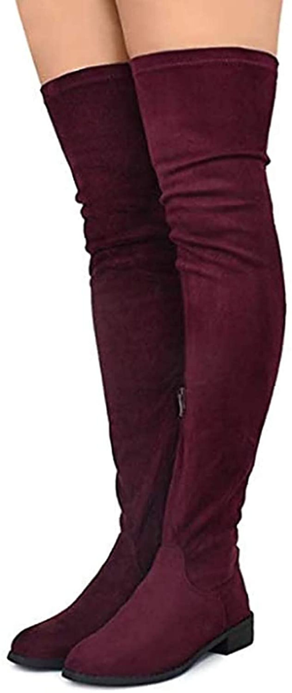 Olympia-20 - Nature Breeze Kunstleder Overknee Reiten Niedriger Absatz Mode Stiefel - Bild 8 von 62