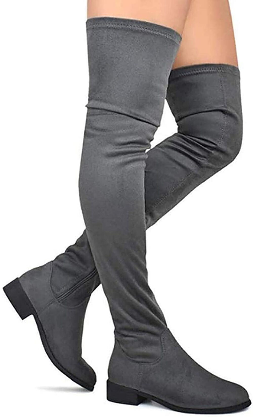 Olympia-20 - Nature Breeze Kunstleder Overknee Reiten Niedriger Absatz Mode Stiefel - Bild 11 von 62