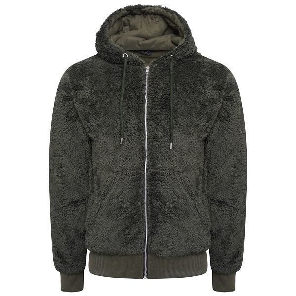 black fluffy zip up hoodie