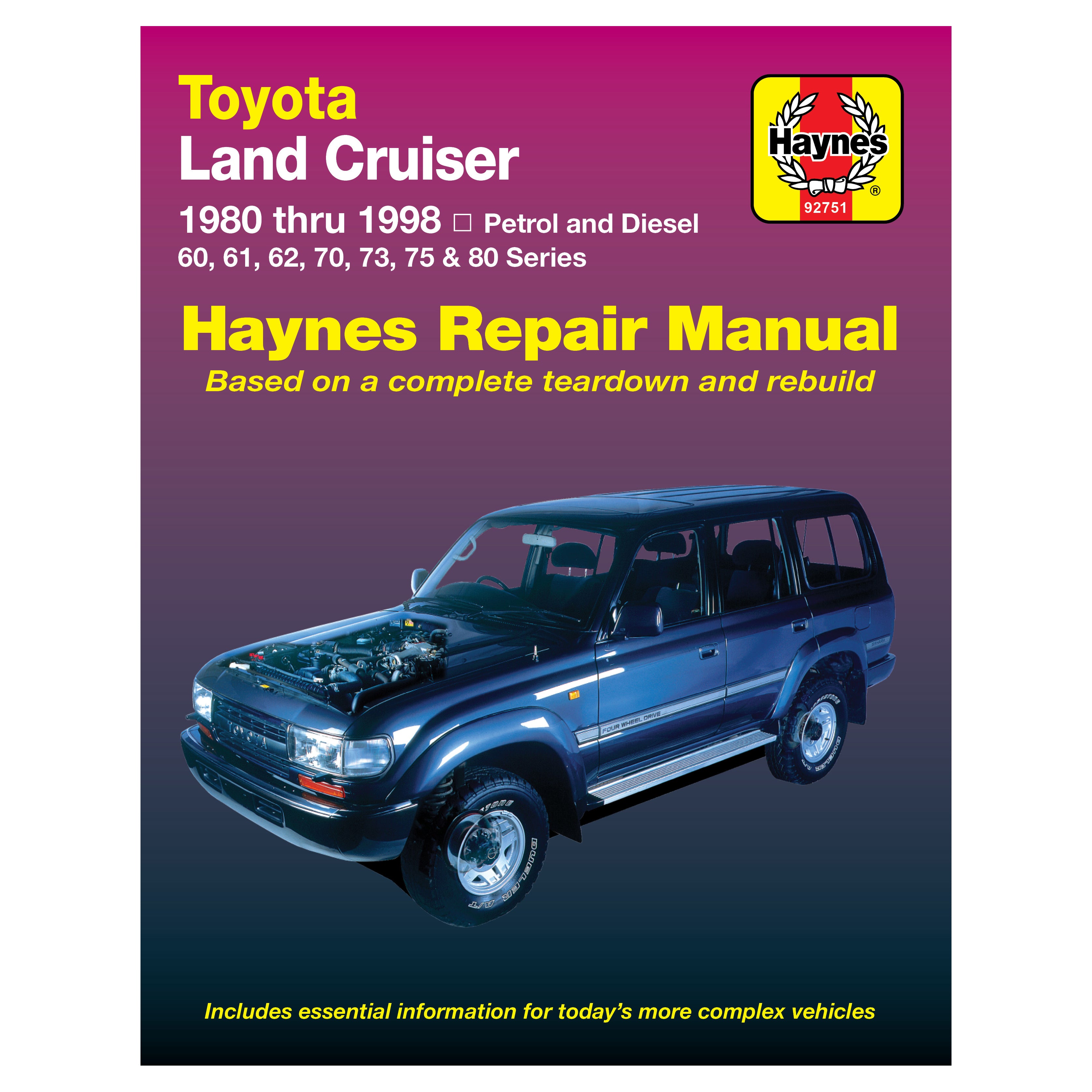 Details about HAYNES Repair Manual 92751 Toyota Land Cruiser (1980 - 1998)