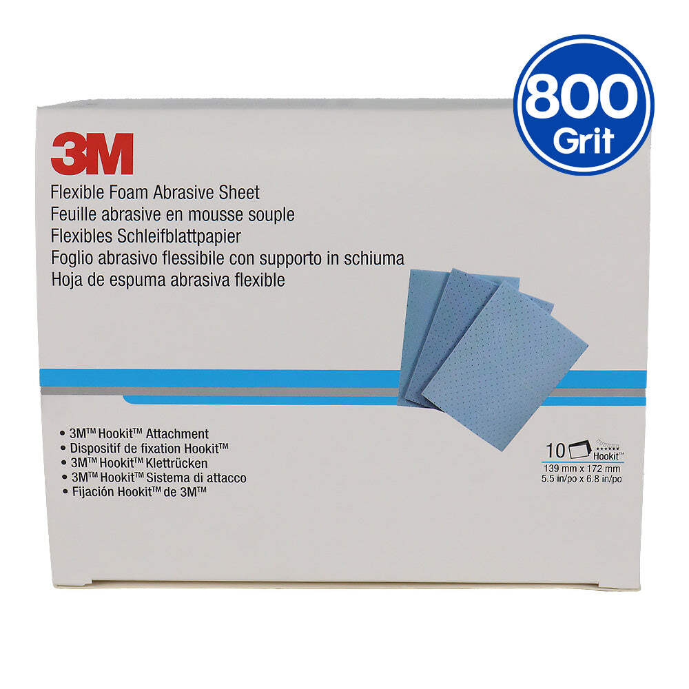 3M 33533 Flexible Foam Abrasive Sheet P800 139mm x 172mm 10 Pack Sanding Sheets 3M 33533 Flexible Foam Abrasive Sheet P800 139mm x 172mm 10 Pack Sanding Sheets