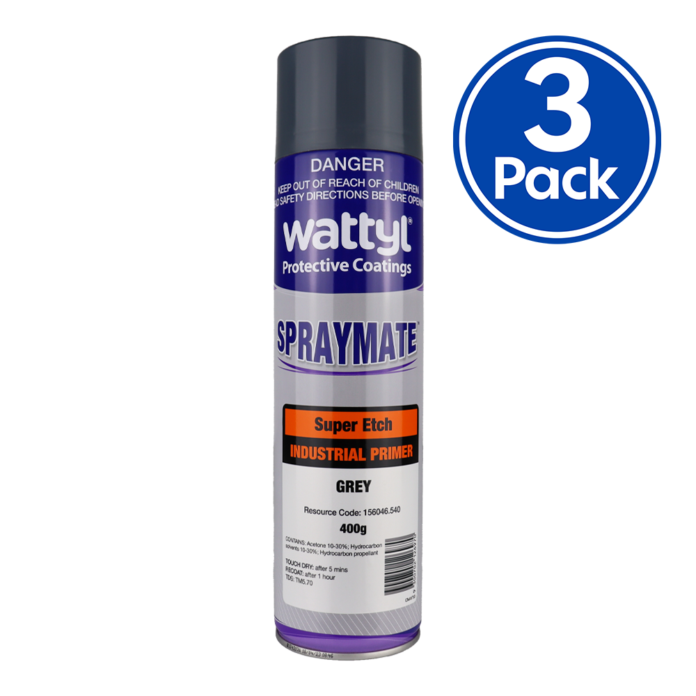 Wattyl Spray Mate Super Etch Primer Epoxy Grey 400g x 3 eBay