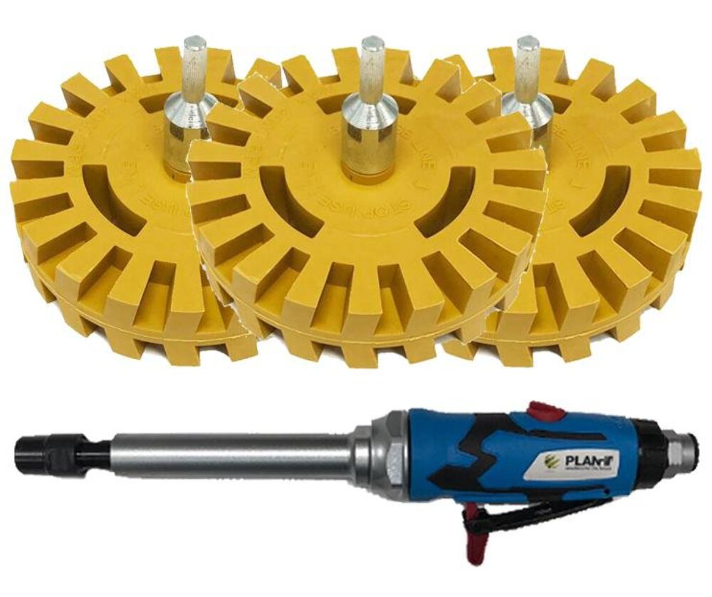 Mini Air Die Grinder 1/4'' 6mm Air Stripping Plus 3 x Caramel Tractor Wheel