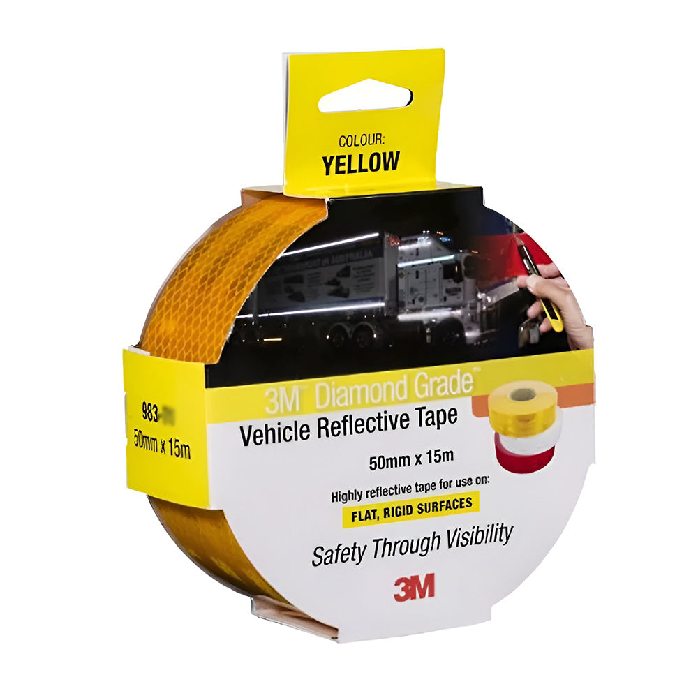 3M Diamond Grade Yellow Vehicle Reflective Tape 50mm x 15m Car Truck Trailer 983