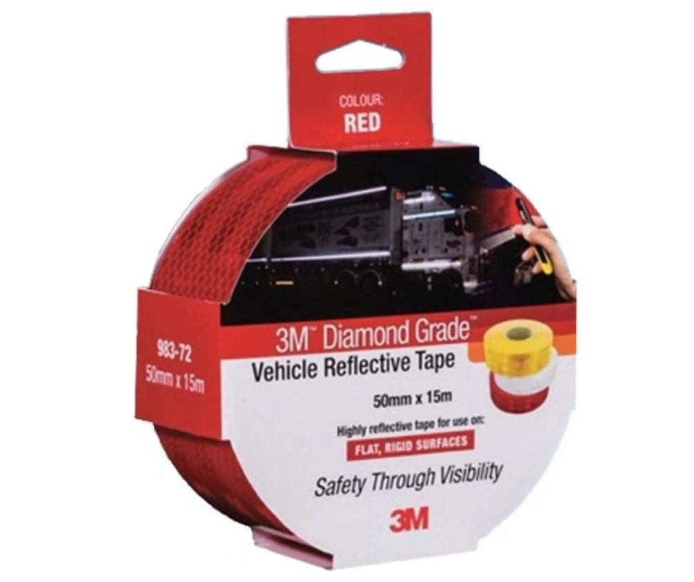 3M 983-72 Diamond Grade Red Vehicle Reflective Tape 50mm x 15m Truck Trailer Car