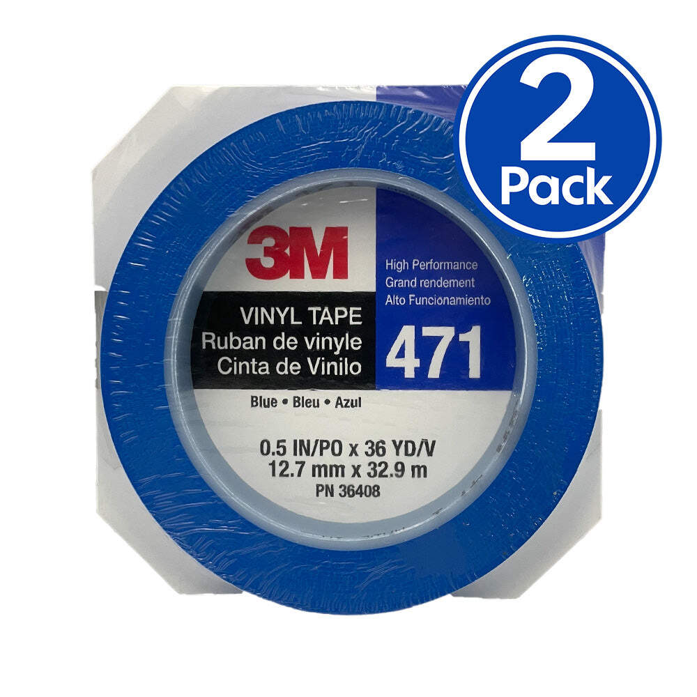 3m Fine Line Vinyl Tape 471 Blue 2 Rolls 12 7mm X 32 9m For Edge