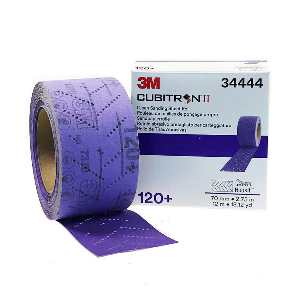 3M 34444 Cubitron II Clean Sanding Sheet Roll 120 Grit 70mm x 12m Hookit