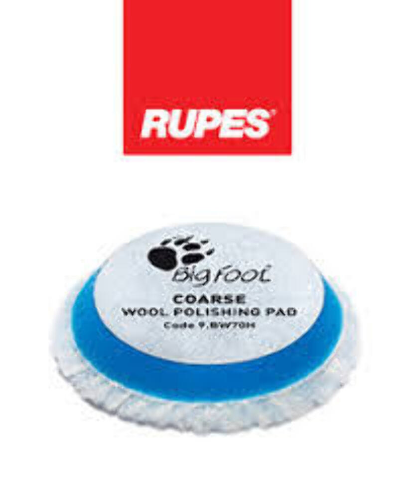 Rupes Bigfoot 70mm Coarse Blue Wool Polishing Pad 9.BW70H Hook & Loop Box of 4