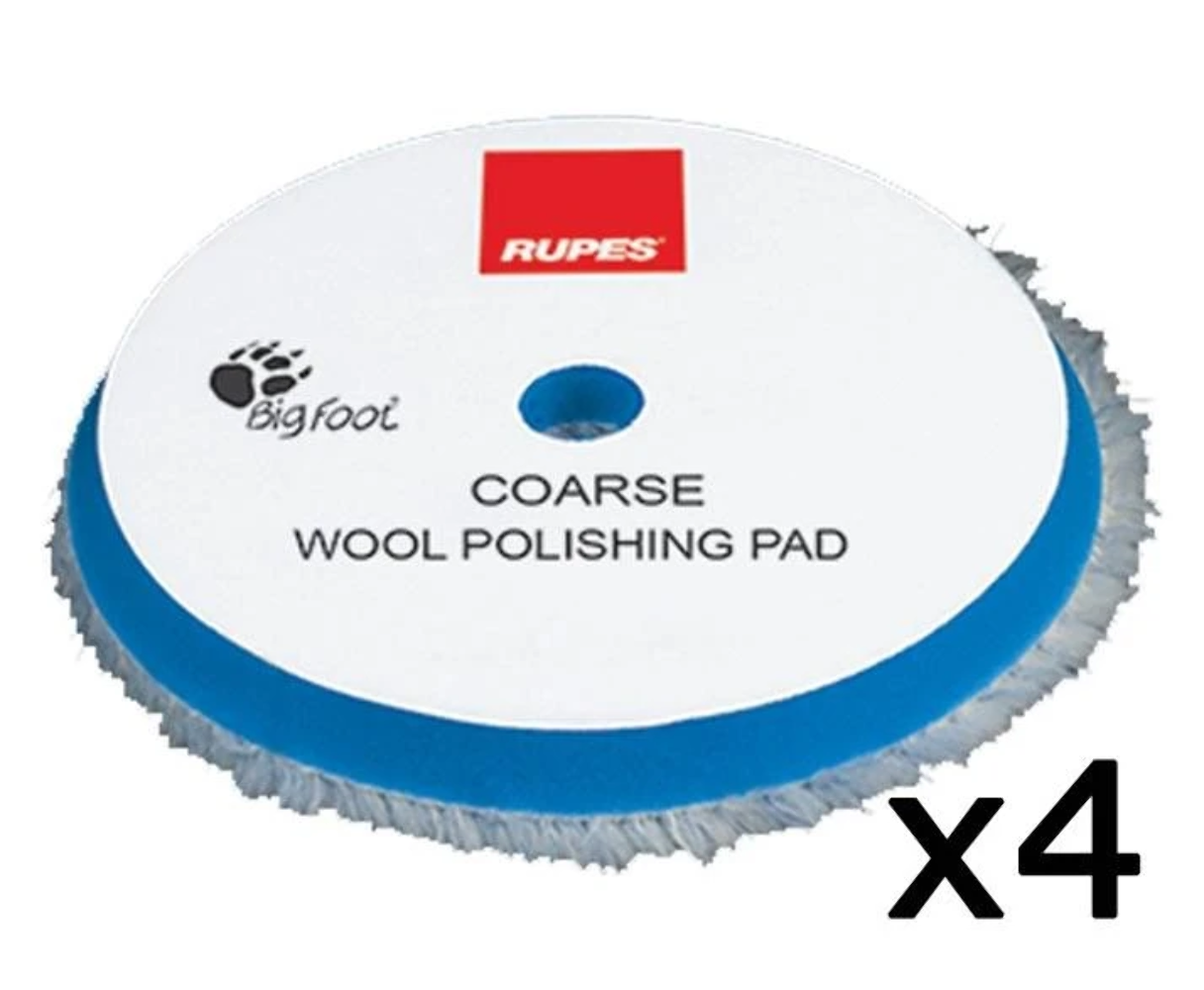 Rupes Bigfoot 70mm Coarse Blue Wool Polishing Pad 9.BW70H Hook & Loop Box of 4