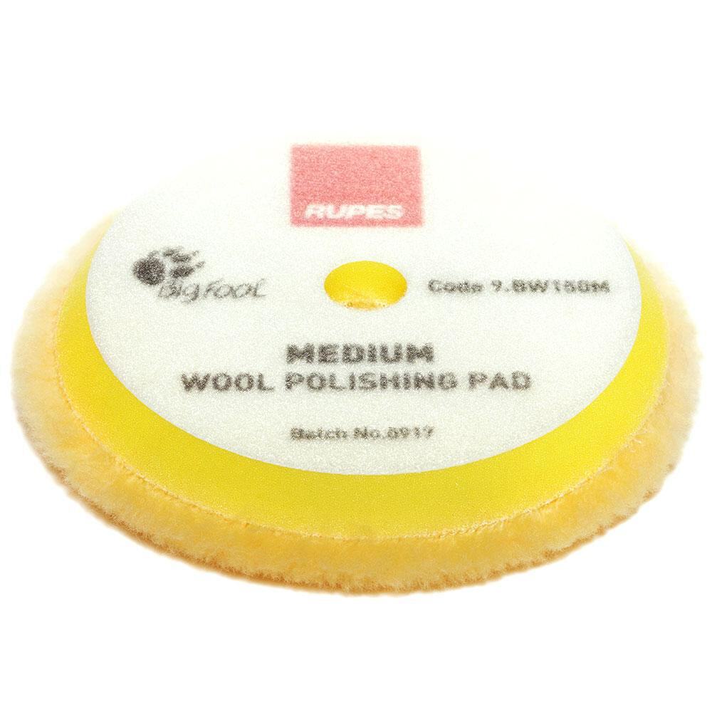 Rupes Bigfoot 150mm NEW Wool Medium Yellow Polishing Pad 9.BW150M Hook & Loop