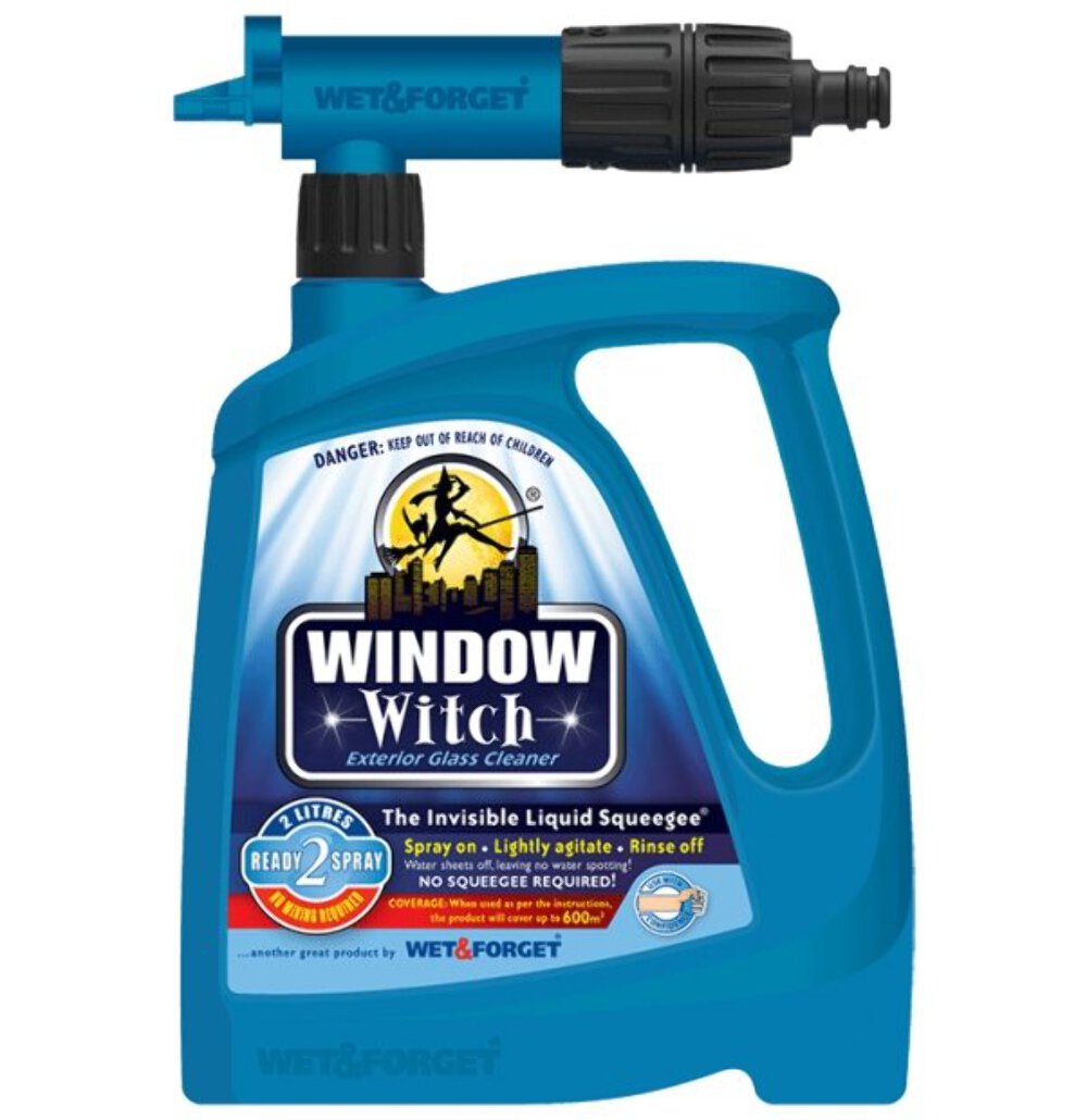 Wet And Forget Window Witch Spray On Exterior Glass Cleaner Sniper Nozzle 2l Ebay
