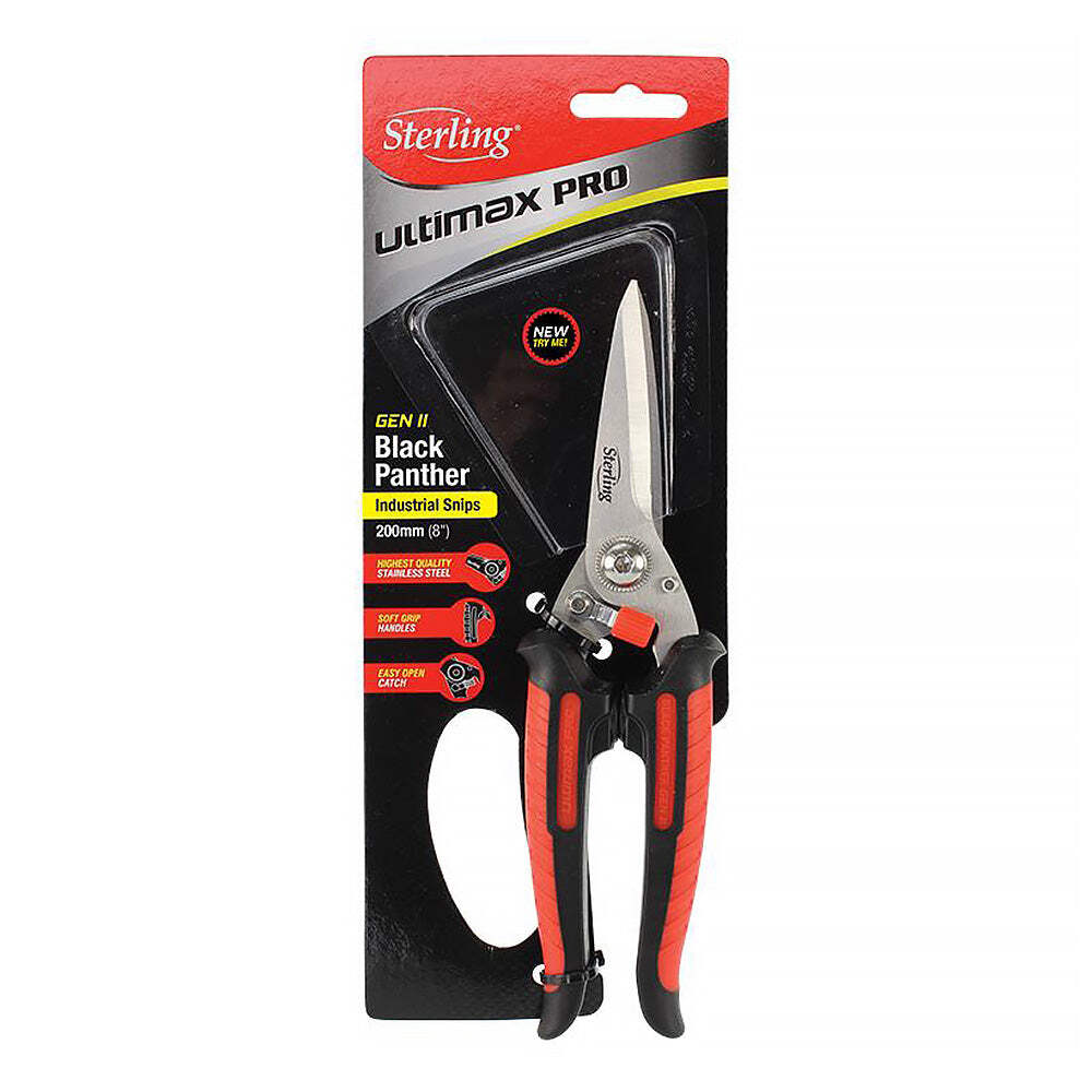 Qty 5 Stirling 200mm 8/" Black Panther Industrial Grade Snips Stainless Steel