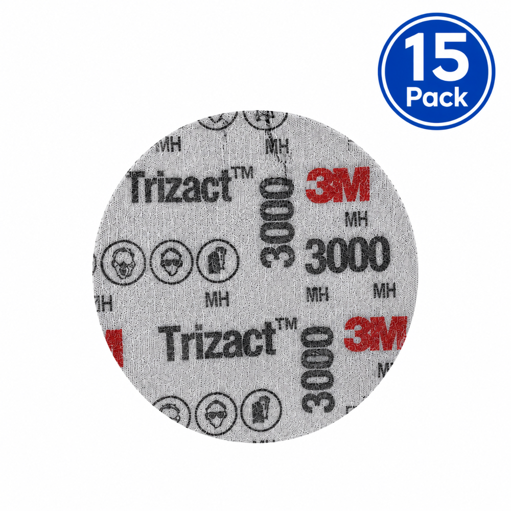 3M Trizact 02087 Hookit Foam Abrasive Discs P3000 76mm 15 Pack Paint Refinishing