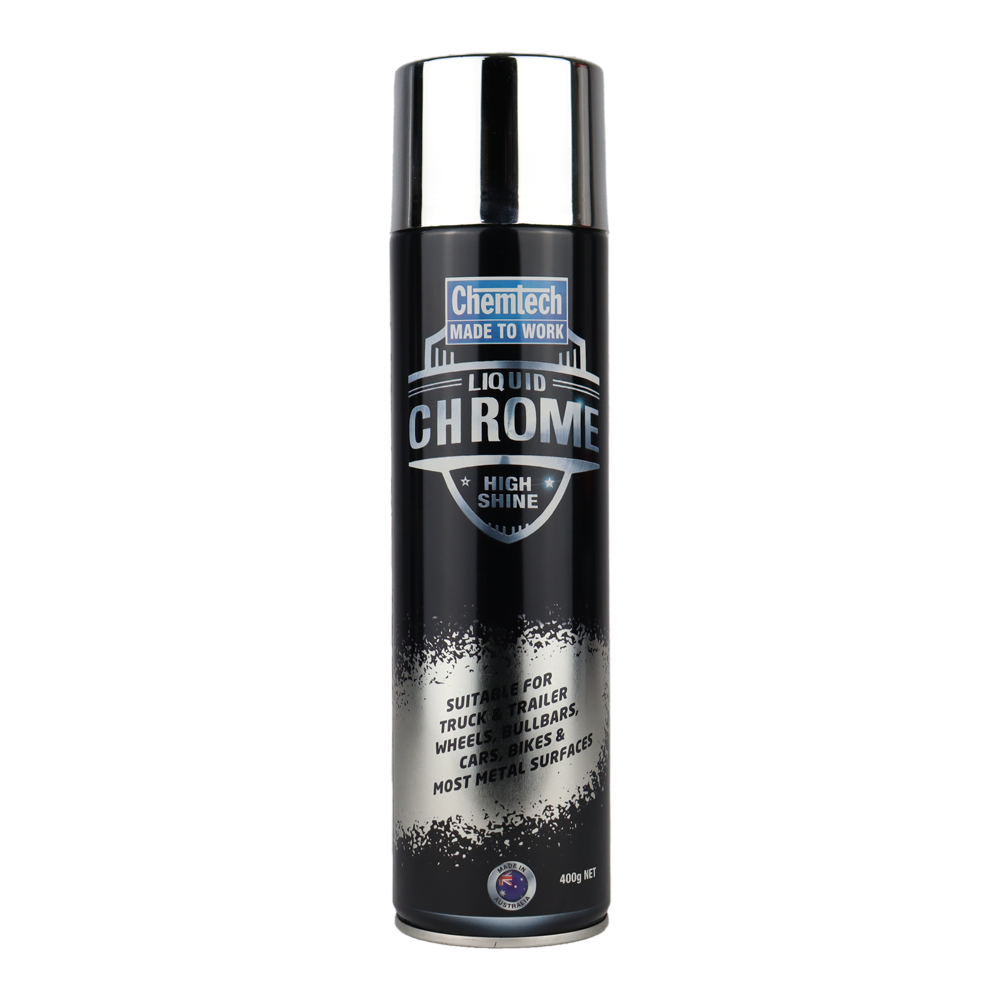 Chemtech Liquid Chrome High Shine Enamel Paint Aerosol Metal Surface ...