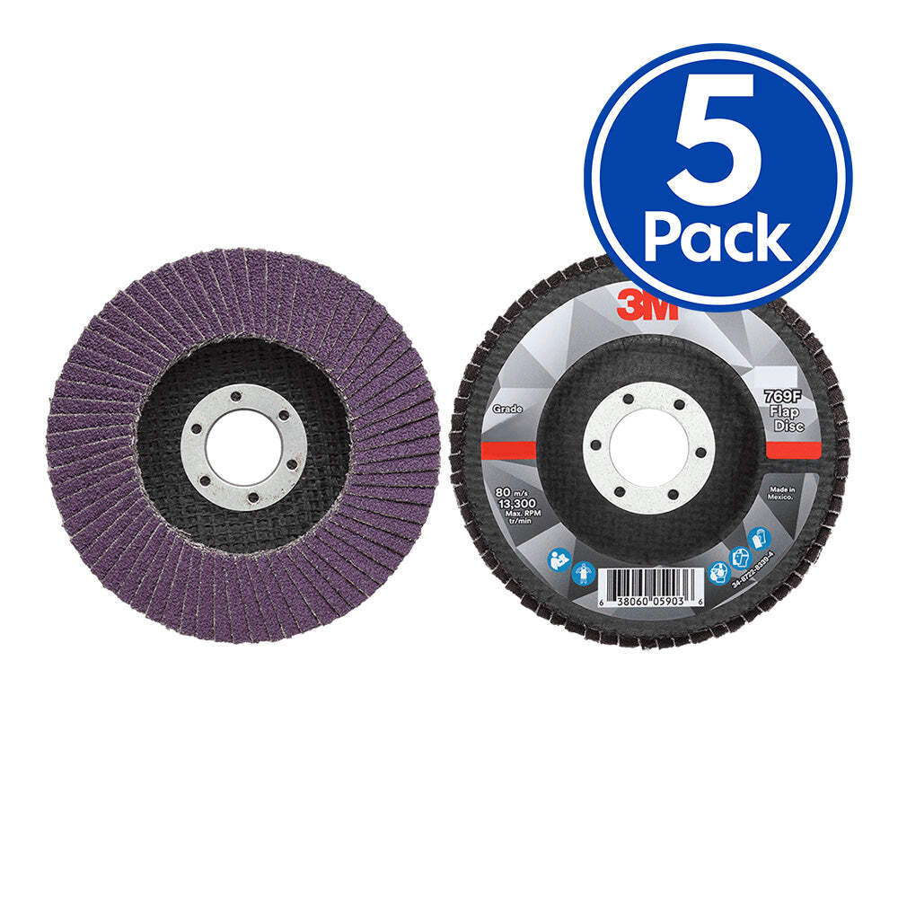 Copy of 3M™Flap Disc 769F 51993 115mm 60 Grit Pack of 5 Purple 22.3mm