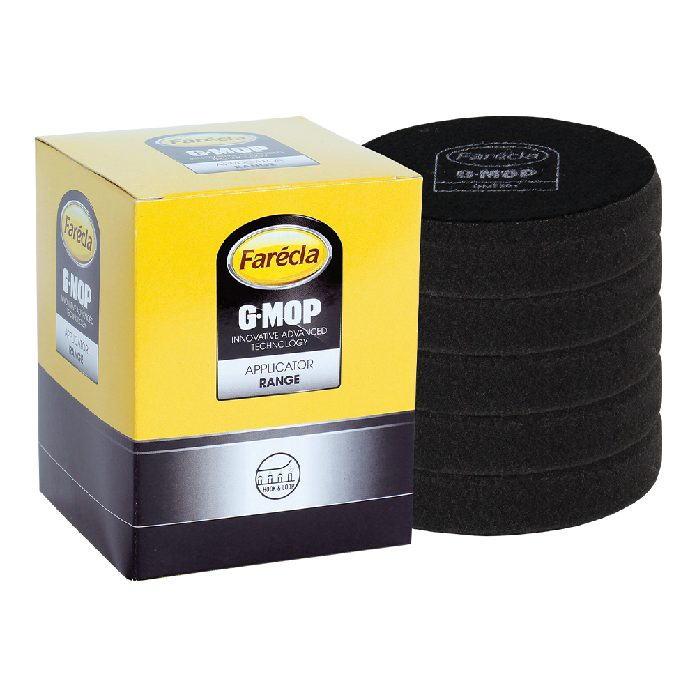 FARECLA G Mop 3" (75mm) Black Hook & Loop Finishing Foam Pads x 5 Pack