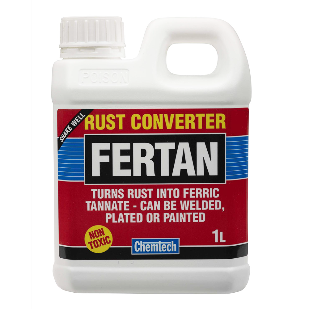Fertan Rust Converter Turns Rust Into Ferric Tannate To Be Welded & Painted 1L