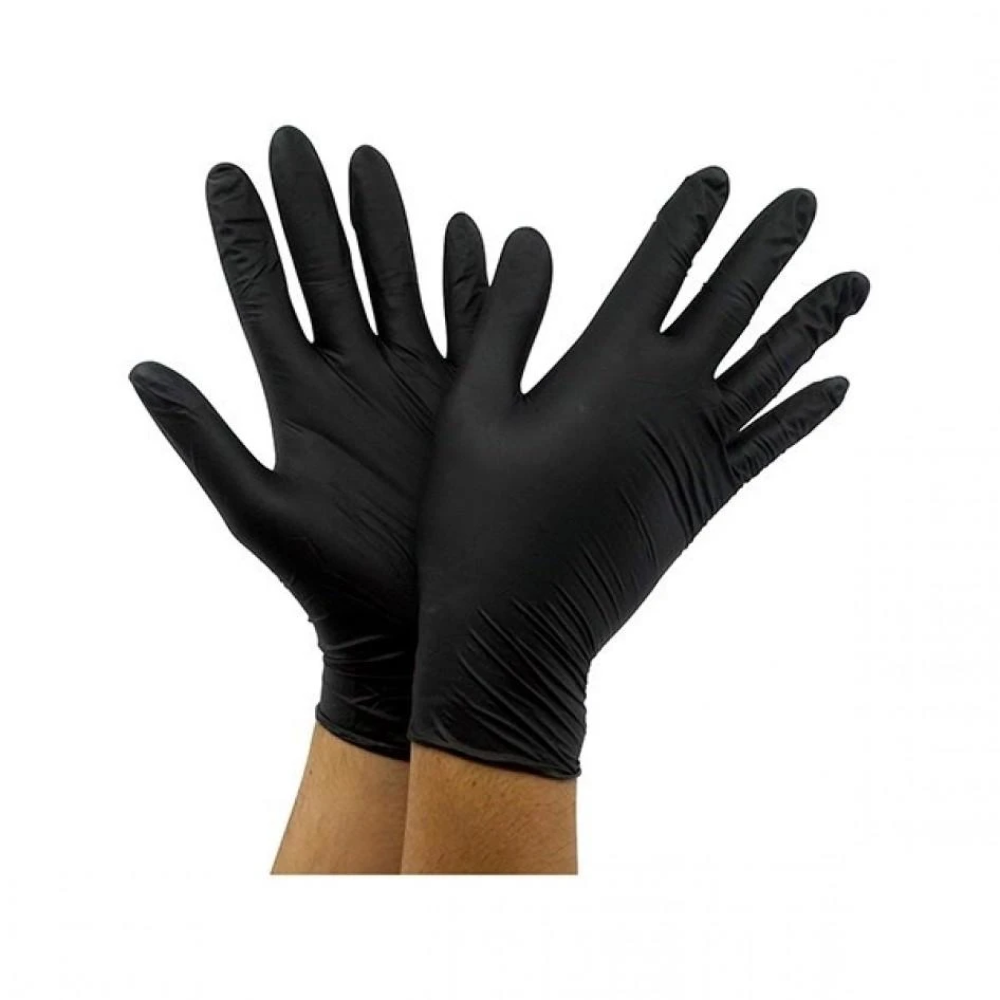 100 Pk IQuip Textured Black Nitrile Disposable Gloves Paint Mechanic Tattoo