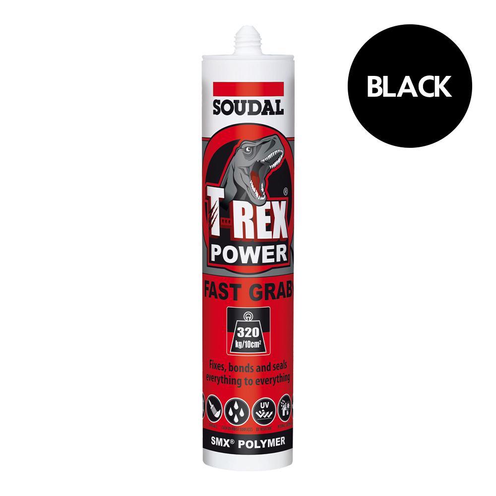 SOUDAL T-Rex Power Fast Grab High Strength Adhesive Black 290ml