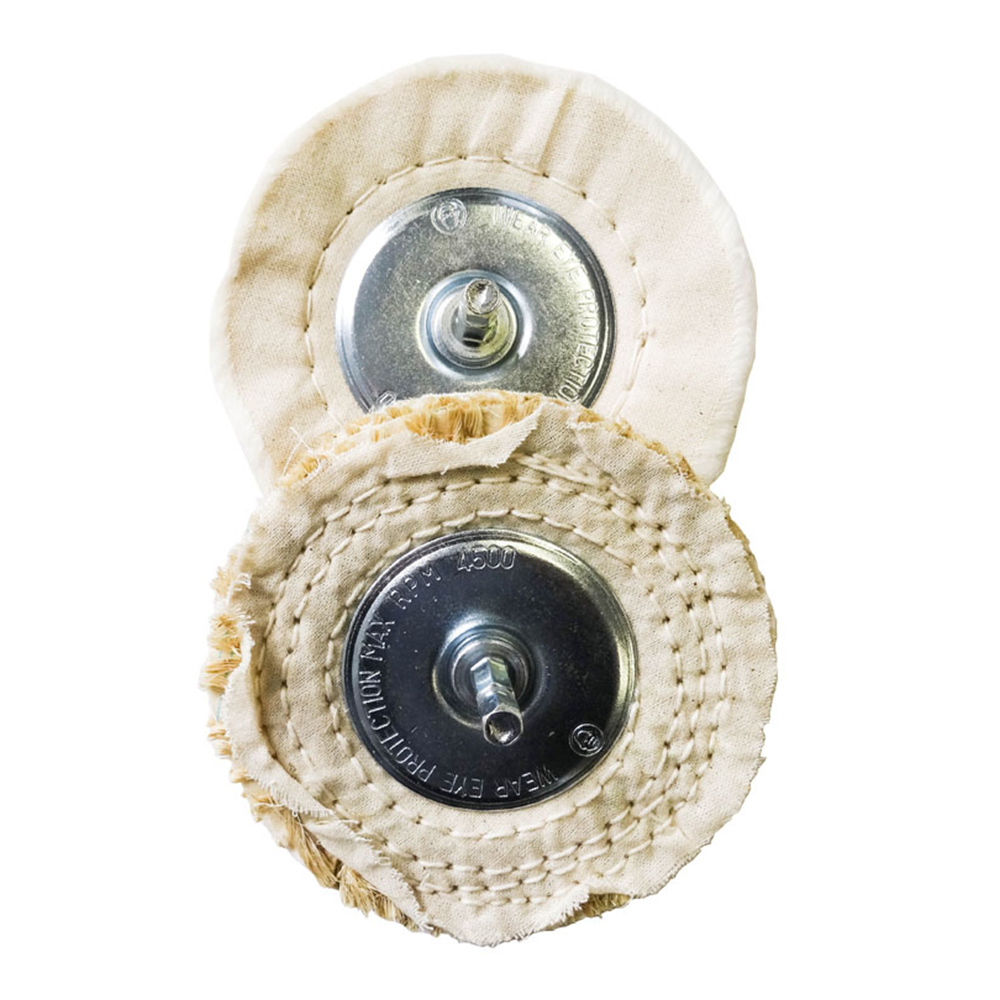 Josco 100mm Replacement Polishing Buff x 2 Pack Loose Leaf Calico Sisal Buffing Wheel