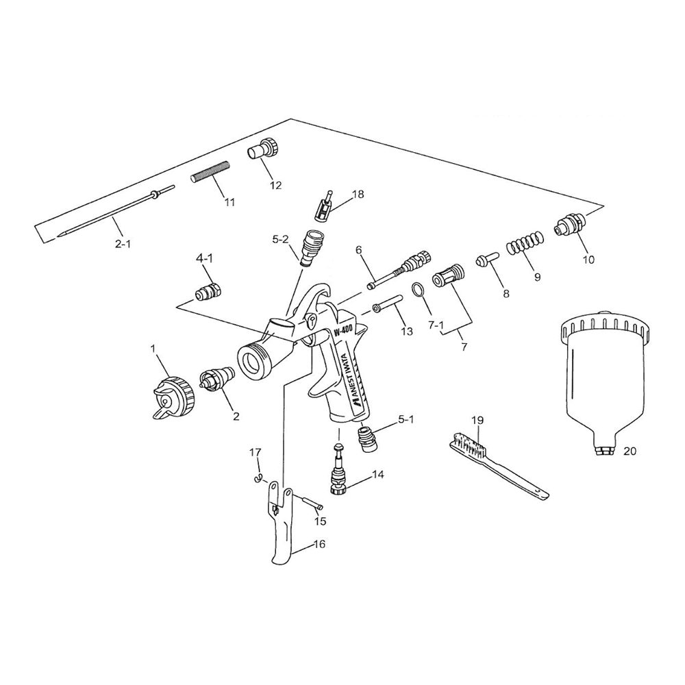ANEST IWATA Needle Nozzle & LV2 Cap 1.3 mm Kit For W400 Spray Gun Service Repair ANEST IWATA Needle Nozzle & LV2 Cap 1.3 mm Kit For W400 Spray Gun Service Repair