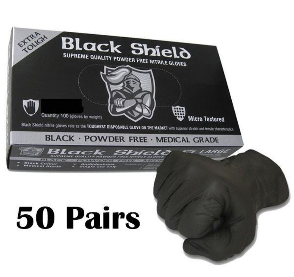 100 Pk Disposable Mechanic Gloves Black Nitrile Gloves Tattoo Glove Silicone Ebay