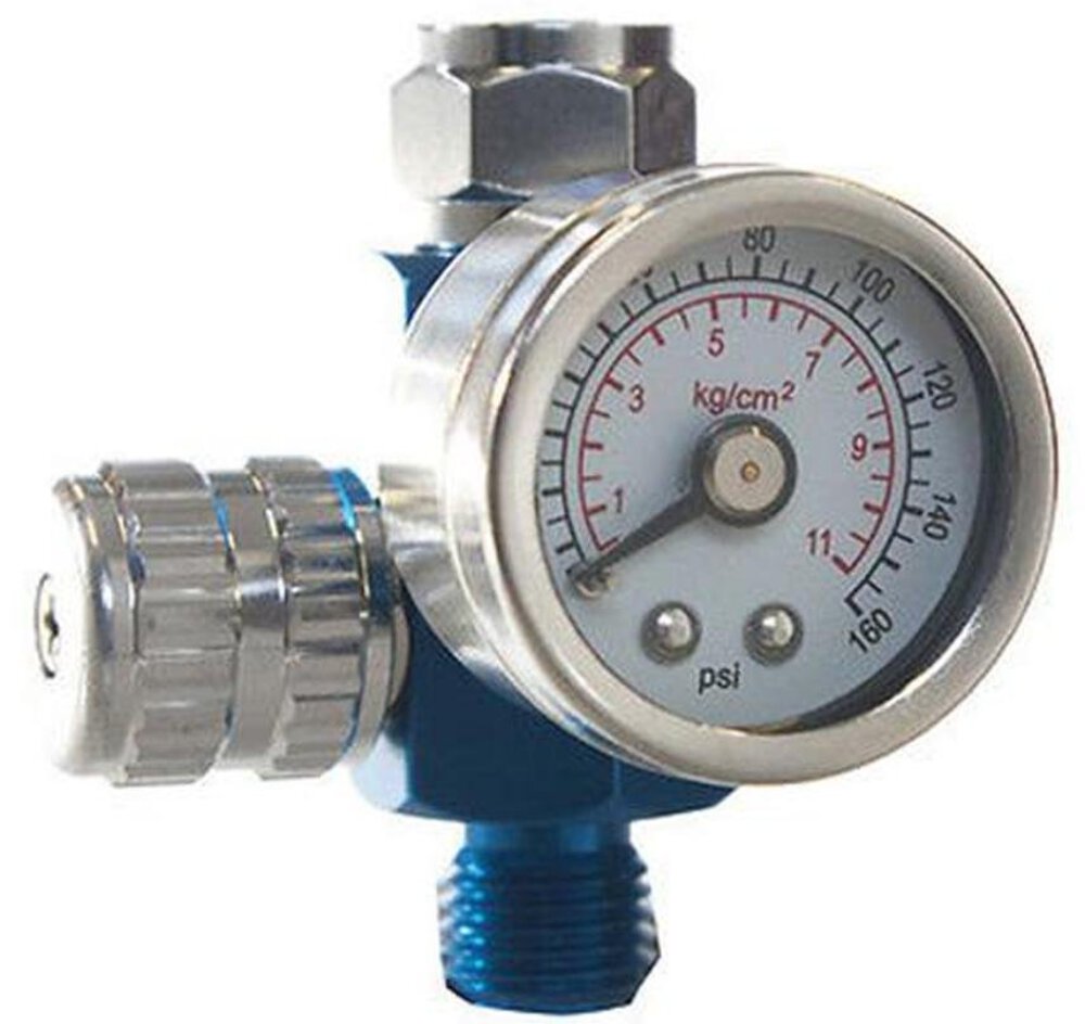 SPRAY GUN MINI AIR REGULATOR DR1 PSI BAR GAUGE SUITS IWATA,SATA