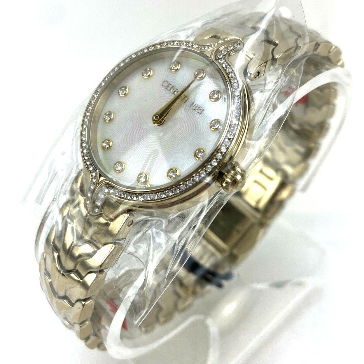Cerruti 1881 CRM28103 Aurina Swarovski Crystals Gold-Tone