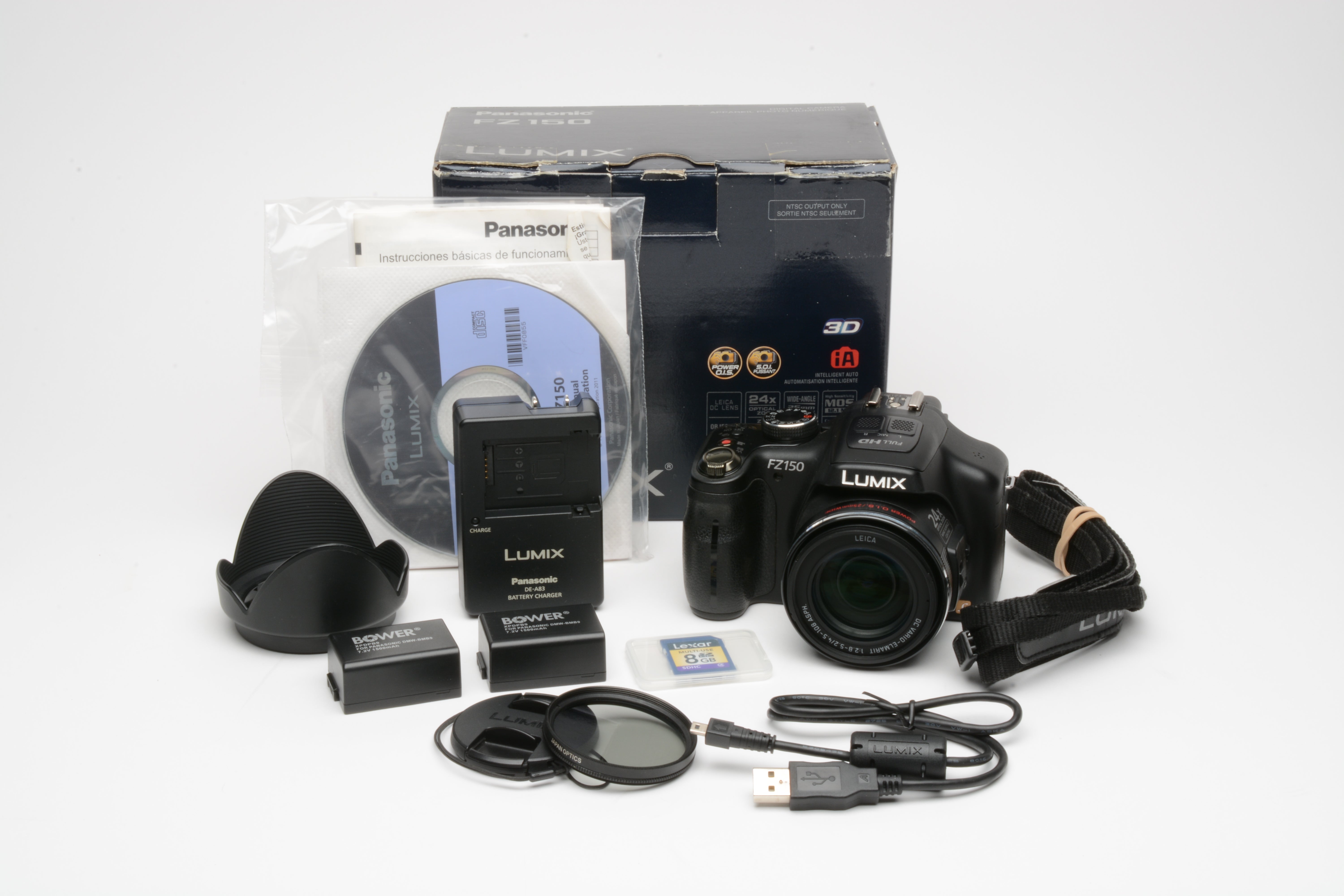 ☆パナソニック☆LUMIX FZ150 ☆デジタルカメラ ☆本体・付属品 Panasonic Lumix FZ-150 Digital Point&Shoot, boxed, 2batts, charger