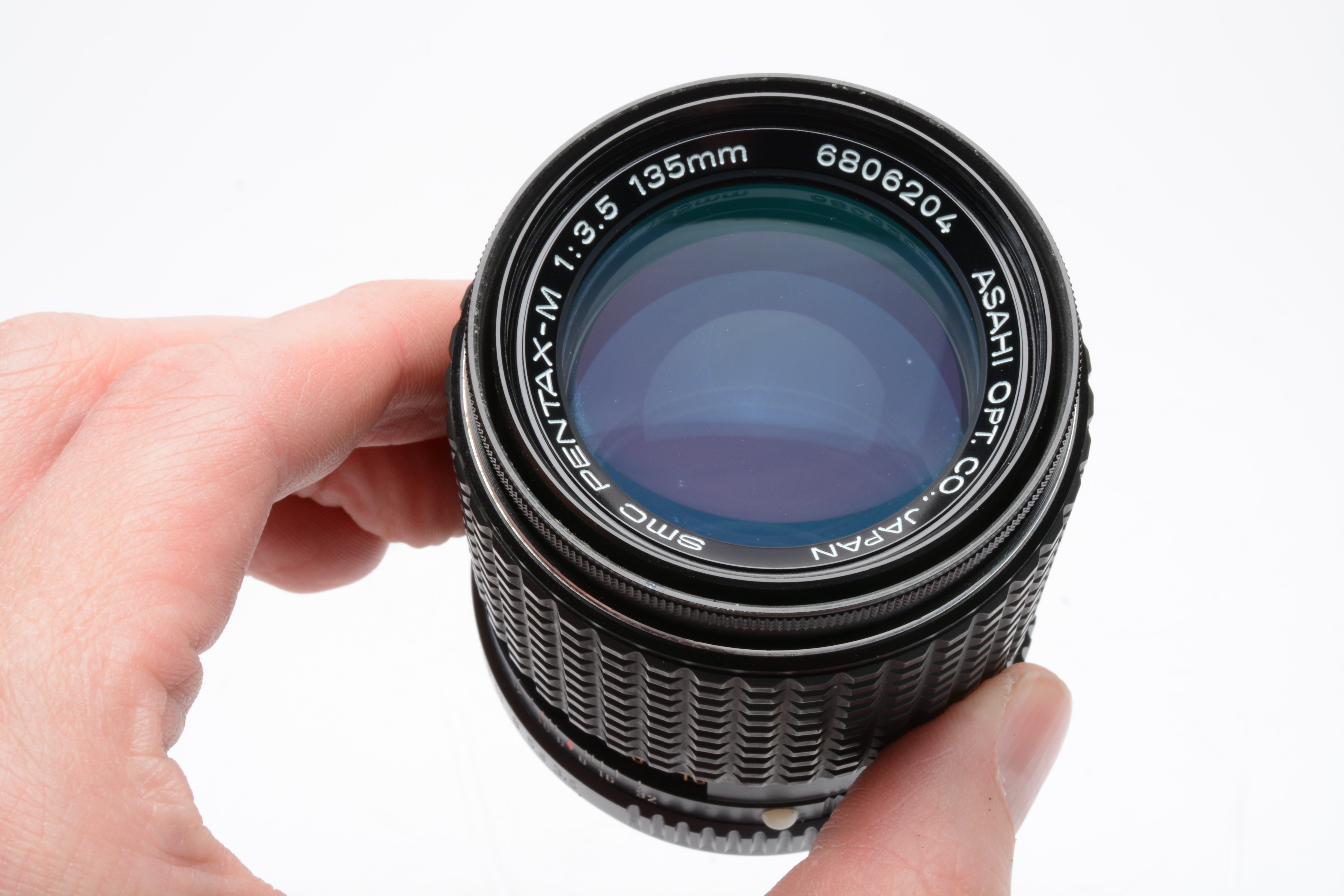 Pentax-M SMC 135mm f3.5 Portrait lens, caps, very clean and sharp