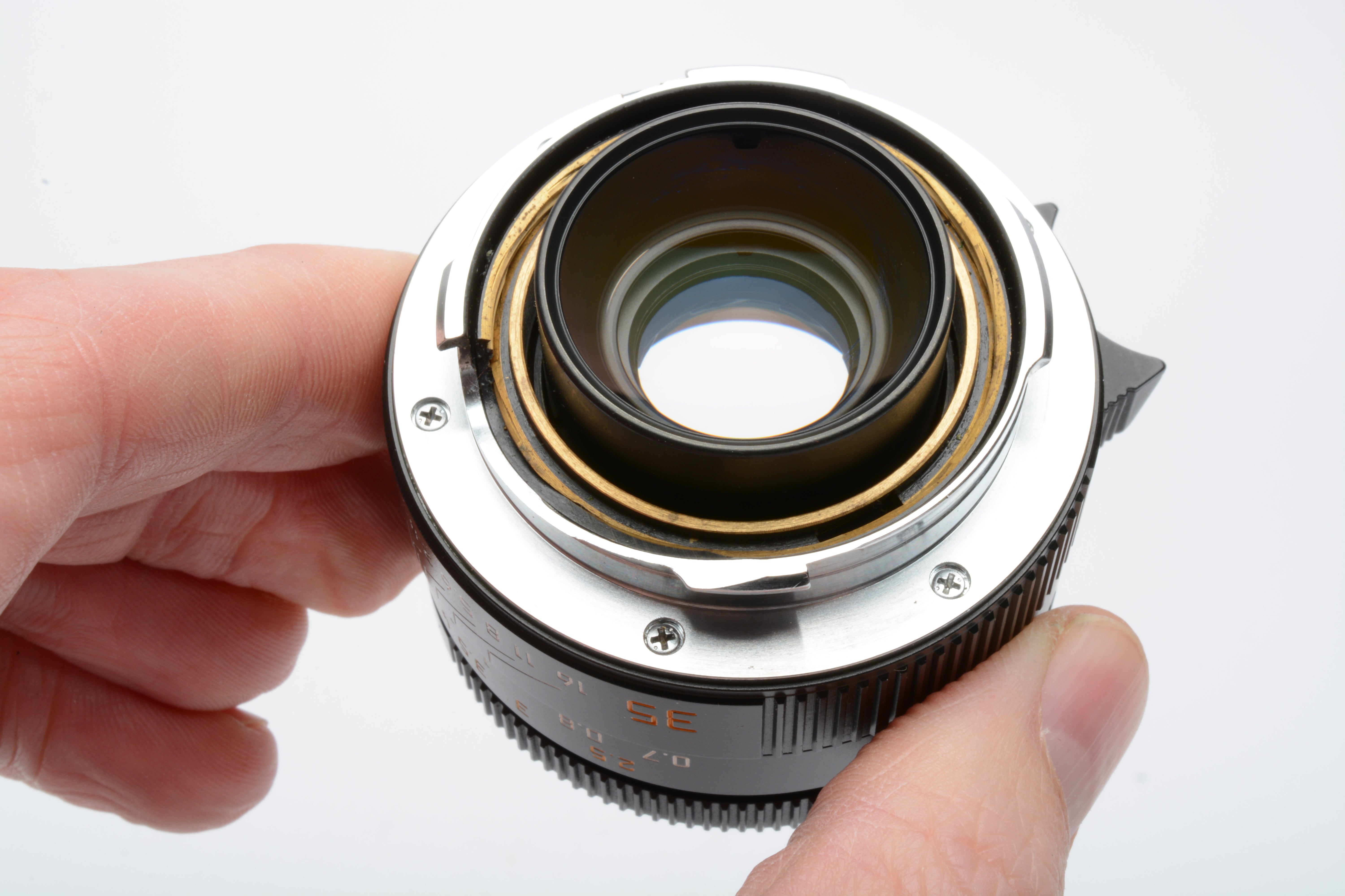 Leica 35mm f/2 Asph. Summicron-M Black Lens #11879, hood, caps