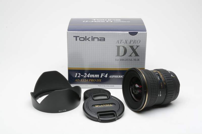 Tokina SD AF 12-24mm f4 IF DX AT-X Pro for Nikon, Caps, Hood, Mint