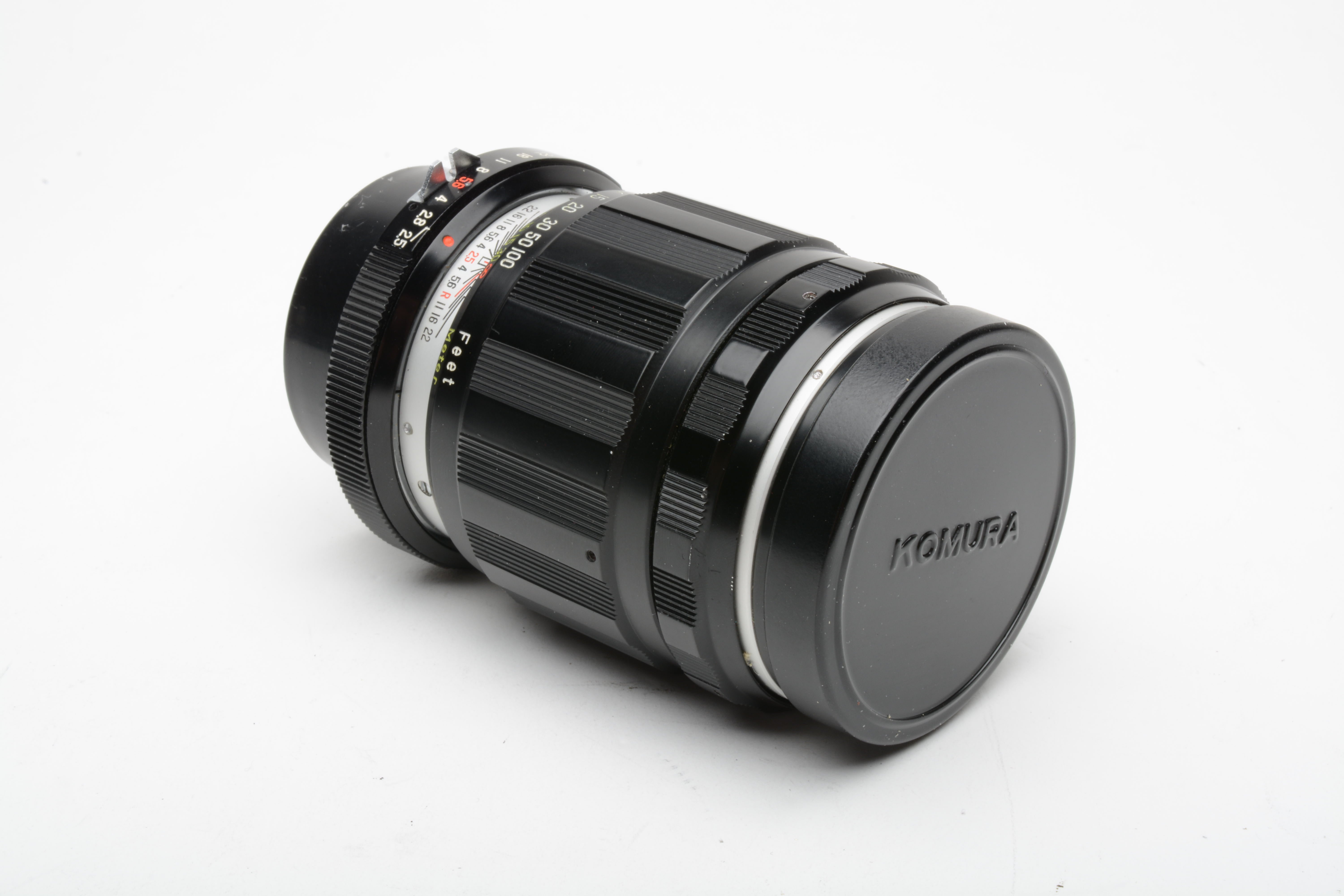 Sankyo Kohki Super Komura 100mm f2.5 lens Nikon F mount, clean