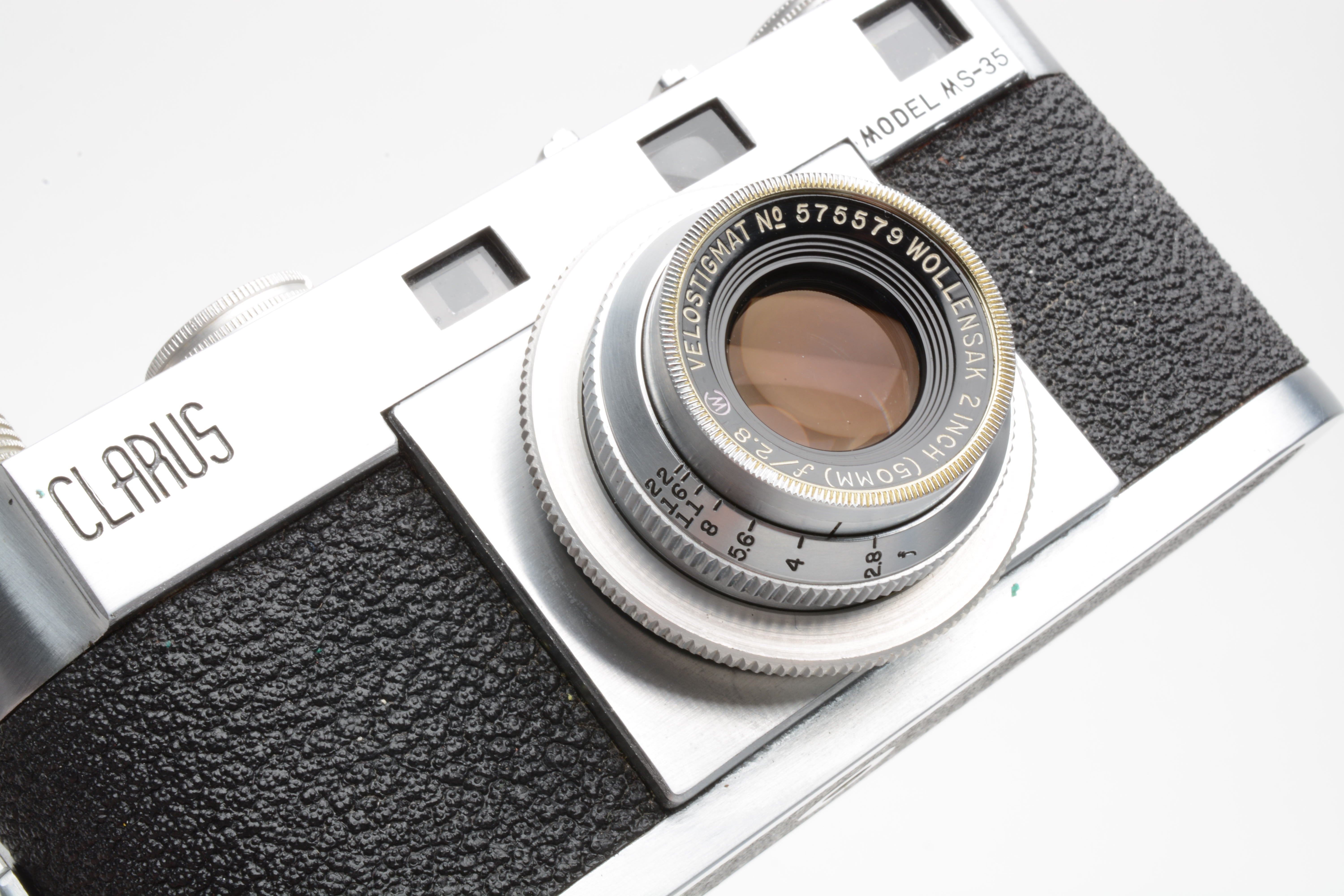 Clarus MS-35 35mm Camera w/Wollensak 50mm f2.8 lens, tested, works