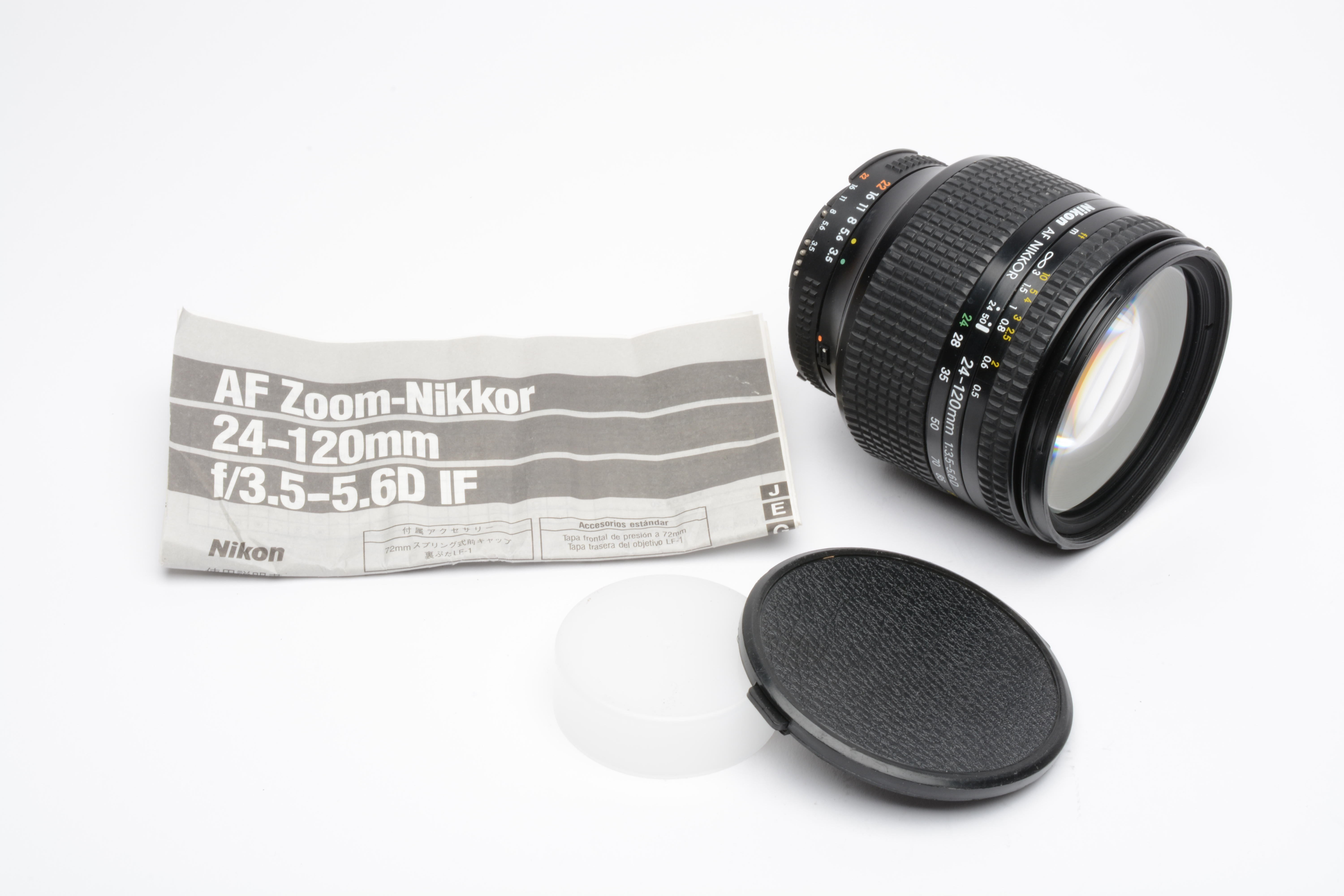 Nikon AF Zoom-Nikkor 24-120mm f3.5-5.6D zoom lens, caps, Nice! | eBay