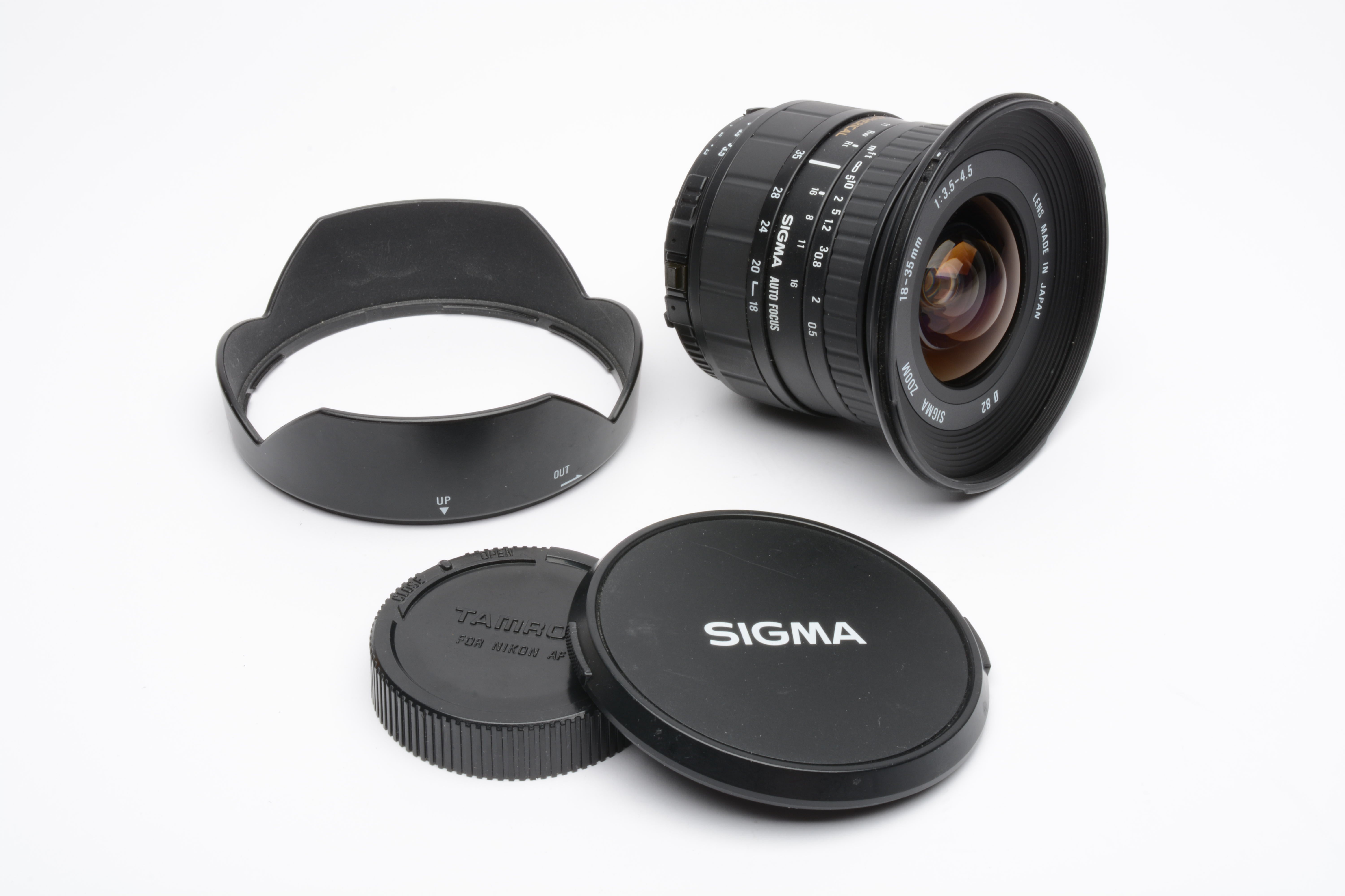 SIGMA シグマ ZOOM 18-35mm F3.5-4.5D Sigma 18-35mm f3.5-4.5D zoom lens, Nikon AF, Hood, caps, Nice | eBay