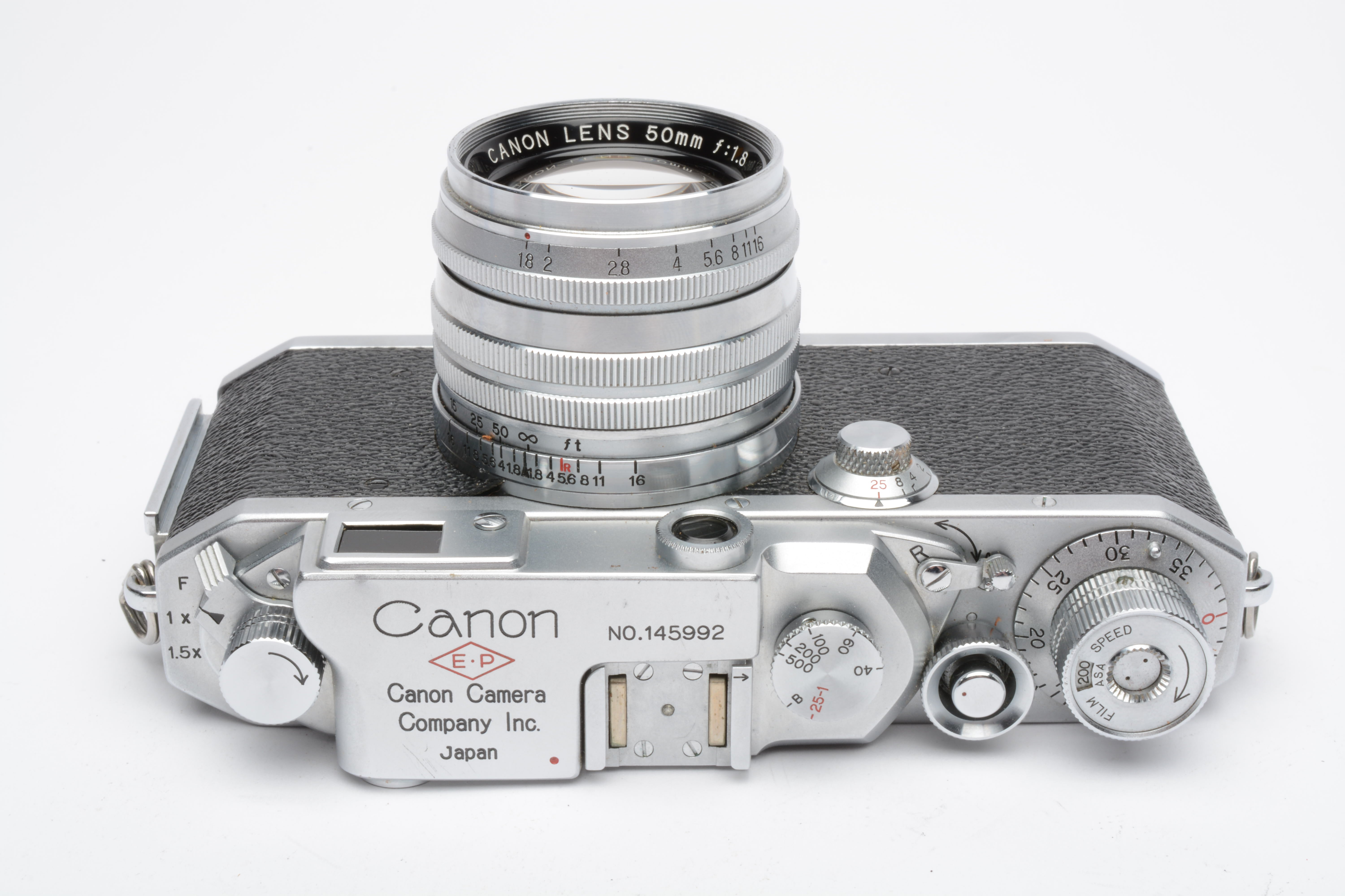 Canon II S2 (EP) Rangefinder camera w/LTM 50mm f1.8, case, UV