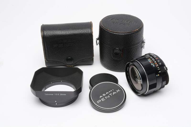 海外ブランド通販 公式サイト lens, mount M42 f3.5 28mm Takumar Super caps, hood case, レンズ(単焦点)