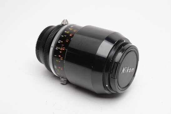 Nikon MF Micro-Nikkor 105mm f2.8 lens w/HS-14 lens hood and caps